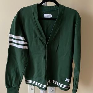 Muttonhead Oxford cardigan in forest green, size L